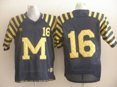 Wolverines #16 Denard Robinson Blue Under The Lights Embroidered NCAA Jerseys