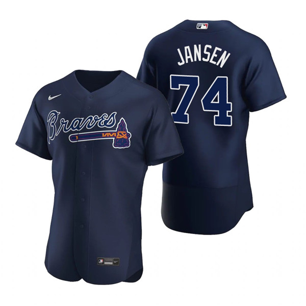 Men's Atlanta Braves #74 Kenley Jansen Navy Flex Base Stitched Baseball Jersey Men's Atlanta Braves #74 Kenley Jansen Navy Flex Base Stitched Baseball Jersey