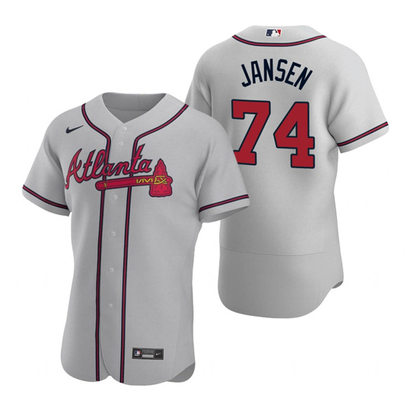Men's Atlanta Braves #74 Kenley Jansen Grey Flex Base Stitched Baseball Jersey Men's Atlanta Braves #74 Kenley Jansen Grey Flex Base Stitched Baseball Jersey