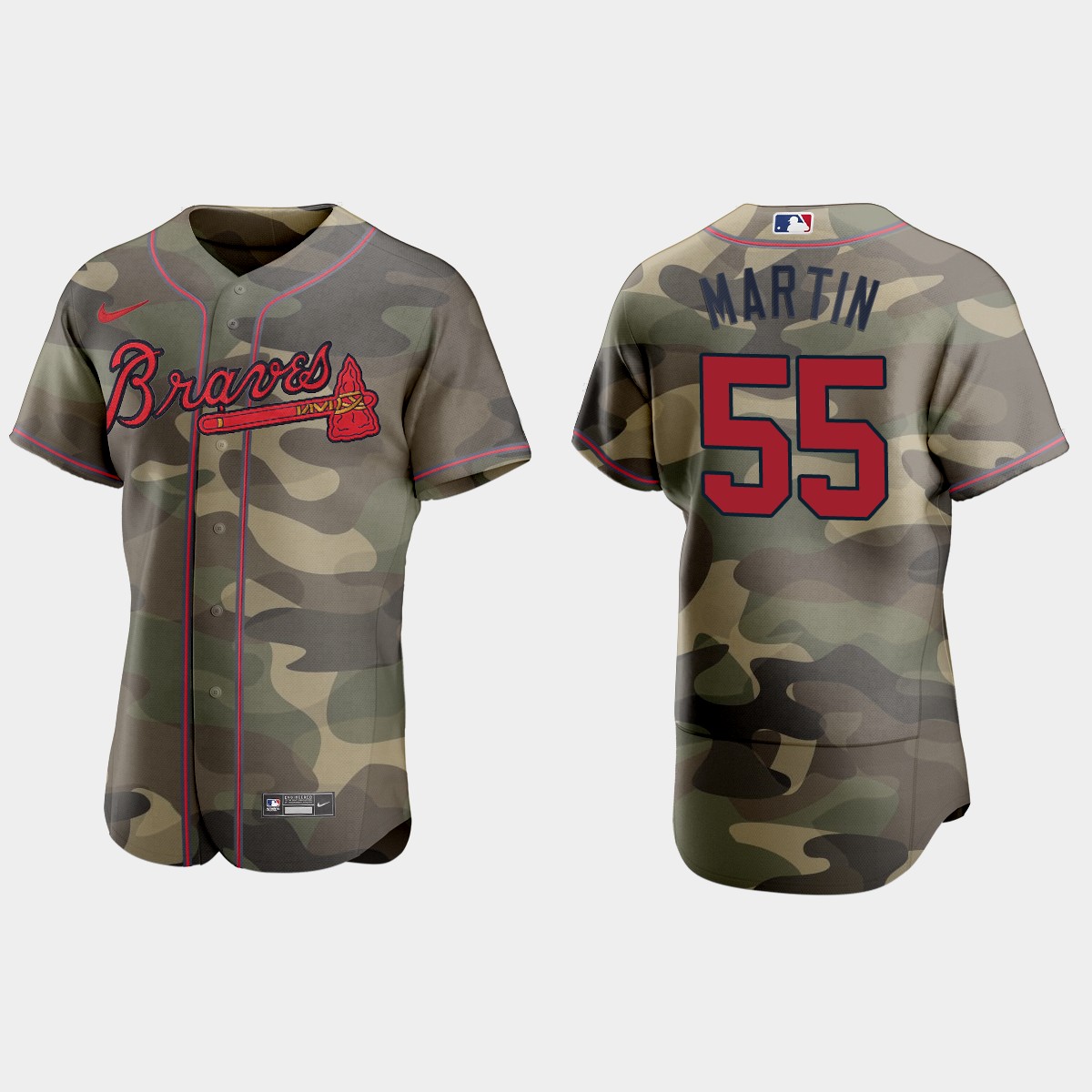 Atlanta Braves #55 Chris Martin Men's Nike 2021 Armed Forces Day Authentic MLB Jersey -Camo