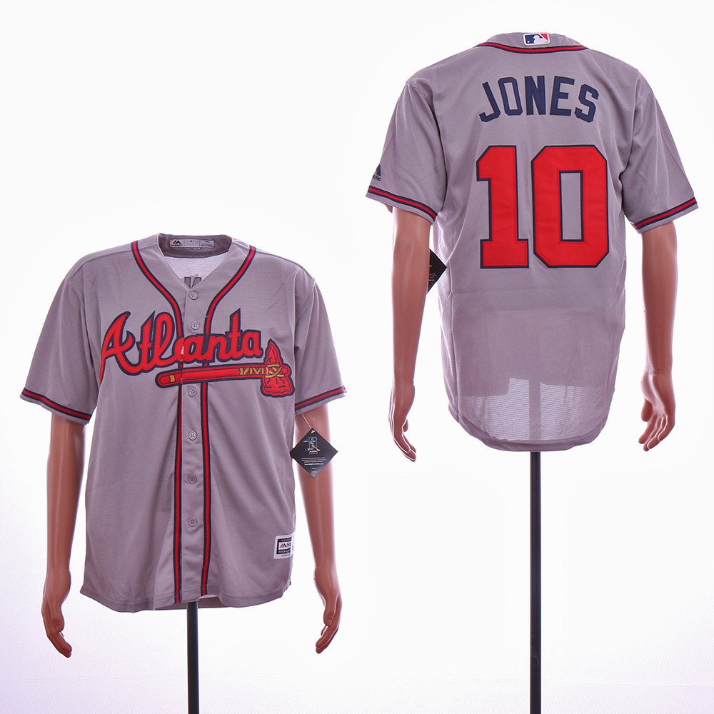 Braves 10 Chipper Jones Gray Cool Base Jersey Braves 10 Chipper Jones Gray Cool Base Jersey