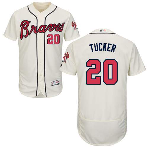Braves #20 Preston Tucker Cream Flexbase Authentic Collection Stitched Baseball Jersey Braves #20 Preston Tucker Cream Flexbase Authentic Collection Stitched Baseball Jersey
