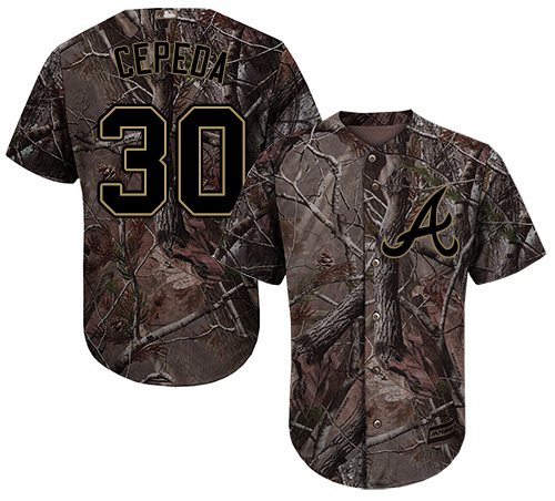 Braves #30 Orlando Cepeda Camo Realtree Collection Cool Base Stitched Baseball Jersey