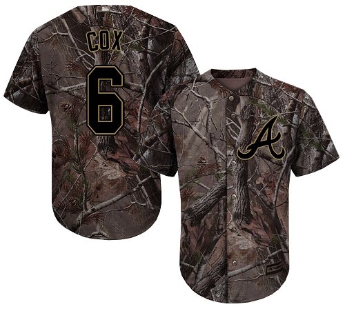 Braves #6 Bobby Cox Camo Realtree Collection Cool Base Stitched Baseball Jersey