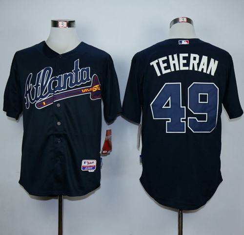 Braves #49 Julio Teheran Navy Blue Cool Base Stitched MLB Jersey Braves #49 Julio Teheran Navy Blue Cool Base Stitched MLB Jersey