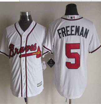 Atlanta Braves #5 Freddie Freeman White New Cool Base Stitched Baseball Jersey