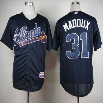 Atlanta Braves #31 Greg Maddux Blue Cool Base Stitched Baseball Jersey