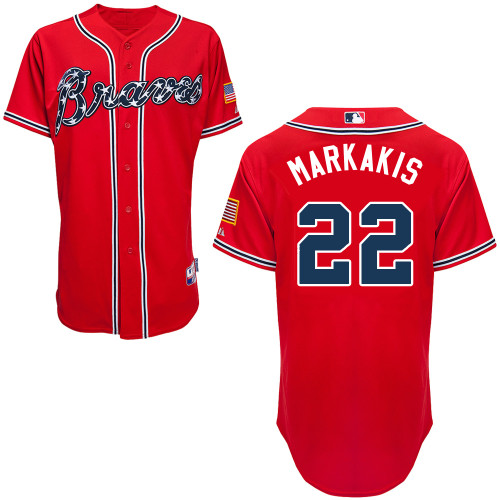 Atlanta Braves #20 Markakis Gonzalez Red Authentic Personalized Alternate Jersey