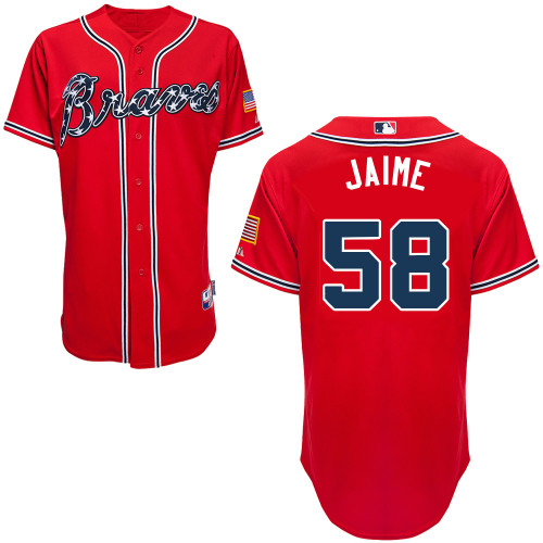 Atlanta Braves #58 Jaime Gonzalez Red Authentic Personalized Alternate Jersey Atlanta Braves #58 Jaime Gonzalez Red Authentic Personalized Alternate Jersey