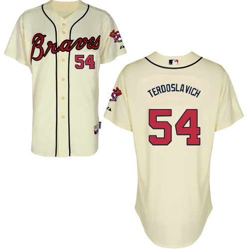 Atlanta Braves #54 Terdoslavich Beige Authentic Personalized Alternate Jersey