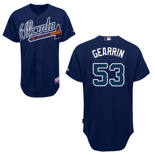 Atlanta Braves #53 Gearrin Blue Authentic Personalized Alternate Road Jersey