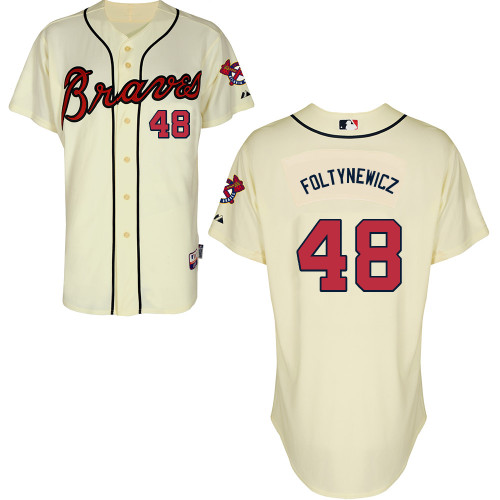 Atlanta Braves #48 Foltynewicz Beige Authentic Personalized Alternate Jersey