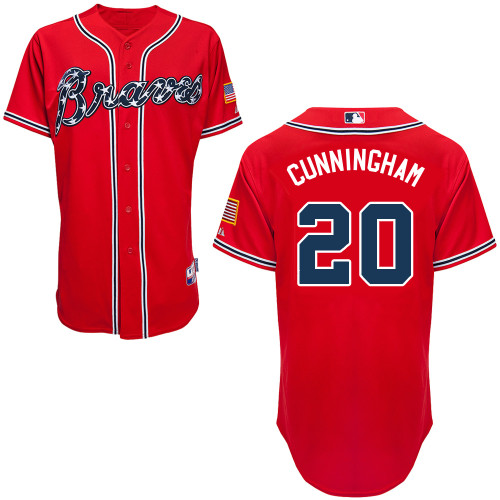 Atlanta Braves #20 Cunningham Red Authentic Personalized Alternate Jersey