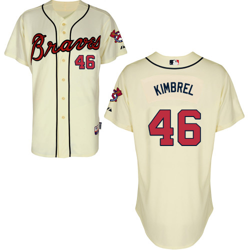 Atlanta Braves #46 Kimbrel Beige Authentic Personalized Alternate Jersey