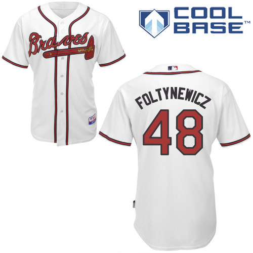 Atlanta Braves #48 Foltynewicz White Authentic Personalized Home Jersey