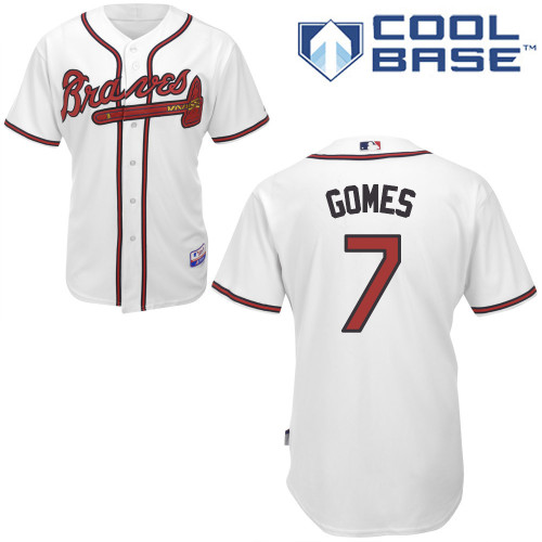 Atlanta Braves #7 GomesWhite Authentic Personalized Home Jersey