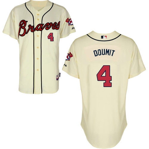Atlanta Braves #4 Doumit Beige Authentic Personalized Alternate Jersey
