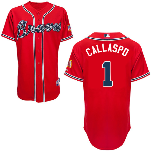 Atlanta Braves #1 Callaspo Red Authentic Personalized Alternate Jersey