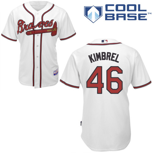 Atlanta Braves #46 Kimbrel White Authentic Personalized Home Jersey