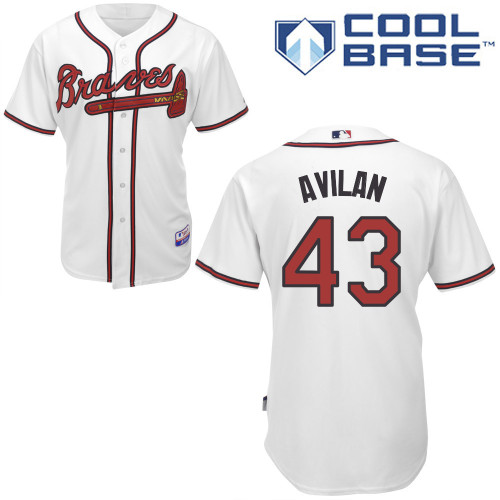 Atlanta Braves #43 Avilan White Authentic Personalized Home Jersey