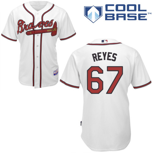 Atlanta Braves #67 Reyes White Authentic Personalized Home Jersey