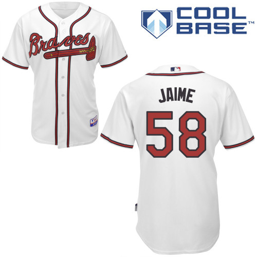 Atlanta Braves #58 Jaime White Authentic Personalized Home Jersey