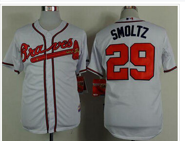 Atlanta Braves #29 John Smoltz White Cool Base Stitched Baseball Jersey