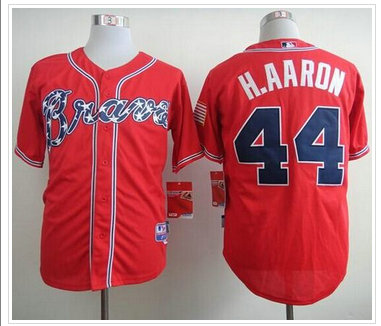 Atlanta Braves #44 Hank Aaron Red Cool Base Stitched Baseball Jersey