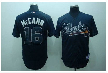Atlanta Braves #16 Brian McCann black Cool Base Baseball Jersey Atlanta Braves #16 Brian McCann black Cool Base Baseball Jersey
