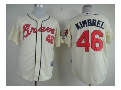 mlb jerseys atlanta braves #46 kimbrel cream(cool base)