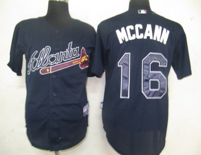 MLB Jerseys Atlanta Braves 16 Mccann Blue