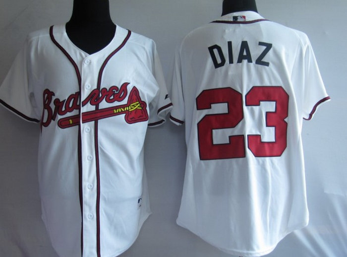 MLB Jerseys Atlanta Braves 23# Diaz white