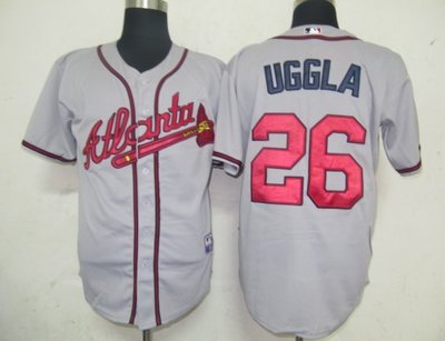 MLB Jerseys Atlanta Braves 26 Uggla Grey