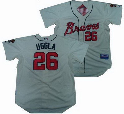 Atlanta Braves 26 Dan Uggla cream Jerseys