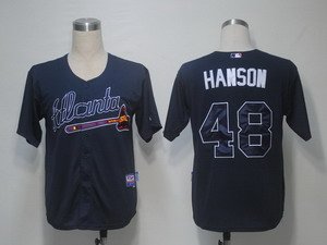 MLB Jerseys Atlanta Braves 48 Hanson Blue Cool Base