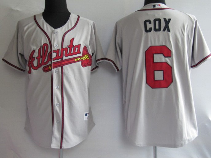 MLB Jerseys Atlanta Braves 6# Cox grey