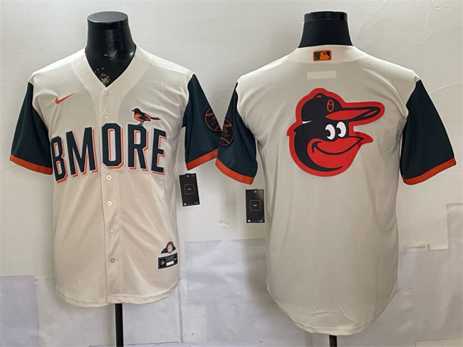 Men's Baltimore Orioles Team Big Logo Natural 2026 City Connect Stadium Stitched Baseball Jerseys