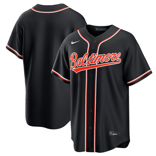 Men's Baltimore Orioles Blank 2026 Fashion Replica Black Out Stitched Baseball Jersey