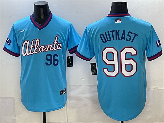 Men's Atlanta Braves #96 OutKast Powder Blue 2026 City Connect Stadium Stitched Baseball Jersey