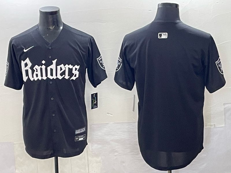 Men's Las Vegas Raiders Blank Black 'Gothic Sin City Shadows Edition' Vapor Limited Stitched Baseball Jersey 3