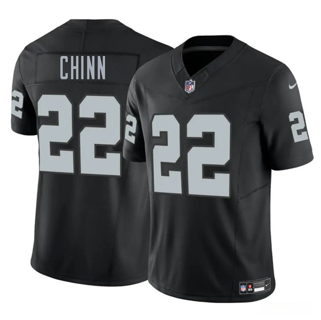 Men's Las Vegas Raiders #22 Jeremy Chinn Black 2025 F.U.S.E. Vapor Stitched Football Jersey Men's Las Vegas Raiders #22 Jeremy Chinn Black 2025 F.U.S.E. Vapor Stitched Football Jersey