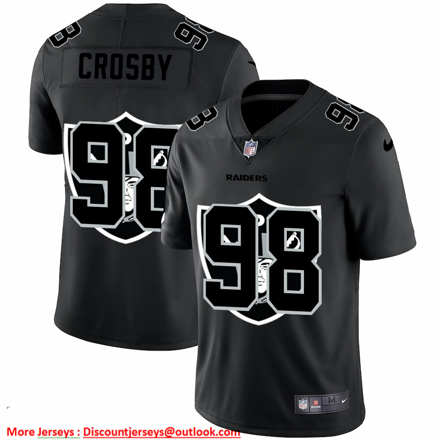 Las Vegas Raiders #98 Maxx Crosby Men's Nike Team Logo Dual Overlap Limited NFL Jersey Black