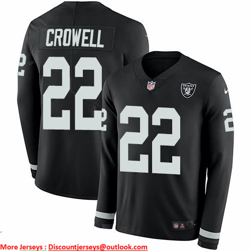 Nike Raiders #22 Isaiah Crowell Black Team Color Men's Stitched NFL Limited Therma Long Sleeve Jersey