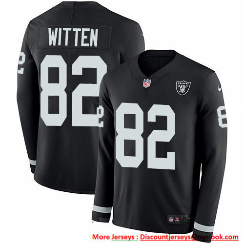 Nike Raiders #82 Jason Witten Black Team Color Men's Stitched NFL Limited Therma Long Sleeve Jersey