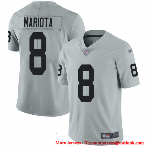 Nike Raiders #8 Marcus Mariota Silver Men's Stitched NFL Limited Inverted Legend Jersey