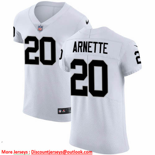Nike Raiders #20 Damon Arnette White Men's Stitched NFL New Elite Jersey