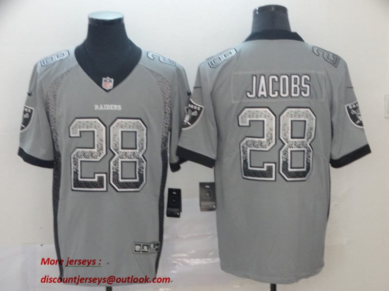 Nike Raiders 28 Josh Jacobs Gray Drift Fashion Limited Jersey Nike Raiders 28 Josh Jacobs Gray Drift Fashion Limited Jersey