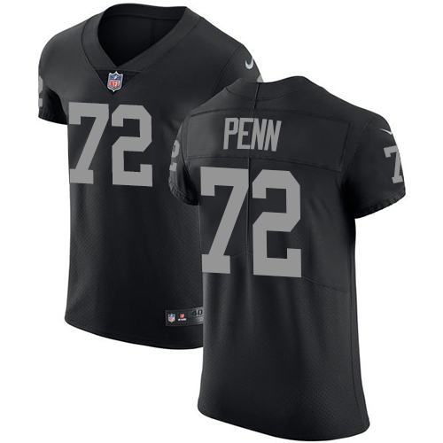 Nike Raiders #72 Donald Penn Black Team Color Men's Stitched NFL Vapor Untouchable Elite Jersey