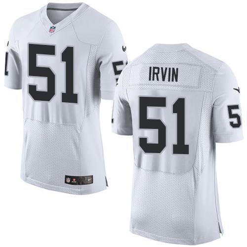 Nike Raiders #51 Bruce Irvin White Men's Stitched NFL New Elite Jersey Nike Raiders #51 Bruce Irvin White Men's Stitched NFL New Elite Jersey