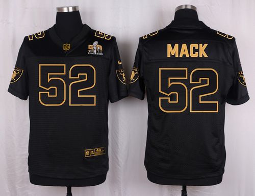 Nike Raiders #52 Khalil Mack Black Men's Stitched NFL Elite Pro Line Gold Collection Jersey Nike Raiders #52 Khalil Mack Black Men's Stitched NFL Elite Pro Line Gold Collection Jersey